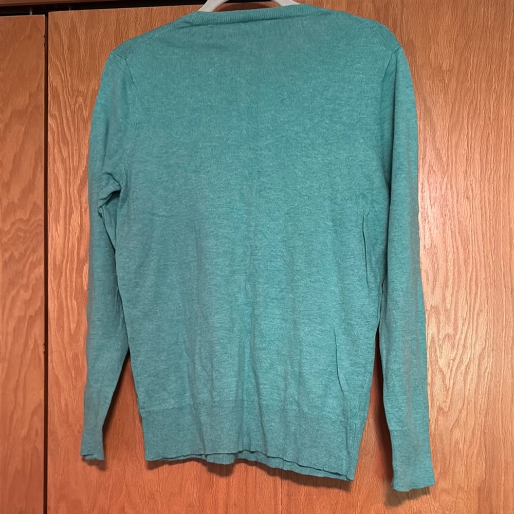 Merona size L Mint Crew Neck Sweater Classic Knit - Picture 2 of 2